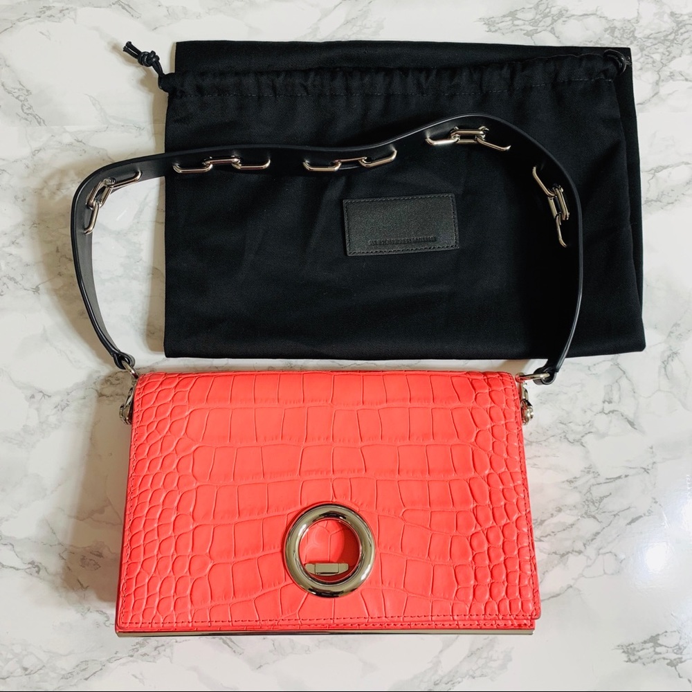 Alexander Wang Pink Croc Shoulder Bag